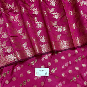 Pink Semi Katan Silk Banarasi Suit