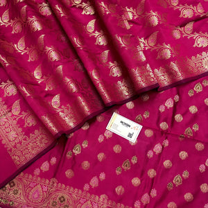 Pink Semi Katan Silk Banarasi Suit
