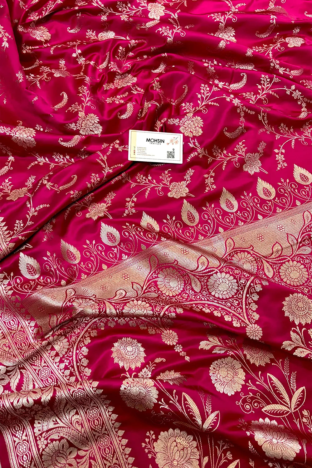 Pista Suhani Jaal Katan Mashru Silk Banarasi Saree