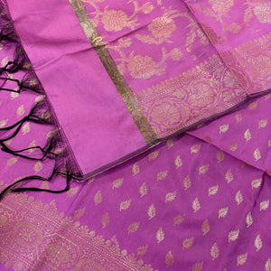 Pink Sunehri Pankh Satin Silk Banarasi Suit