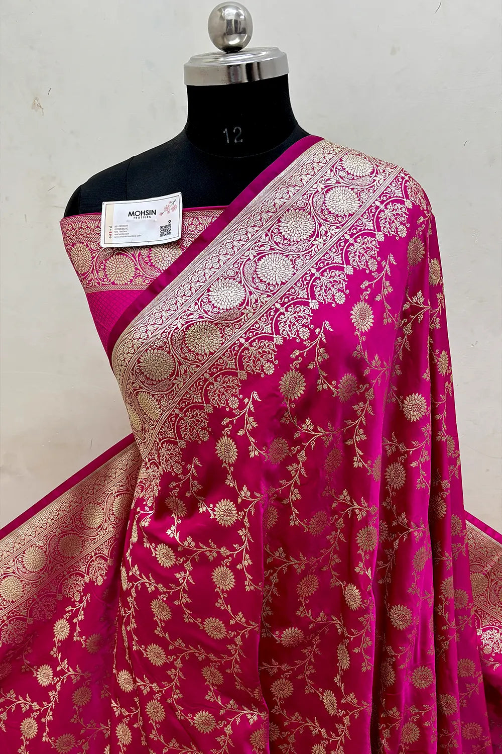 Pink Surajmukhi Jaal Katan Silk Banarasi Saree