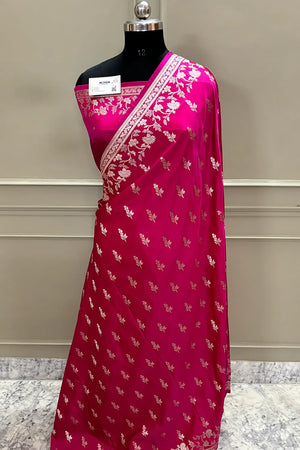 Pink Tejo Katan Silk Banarasi Saree