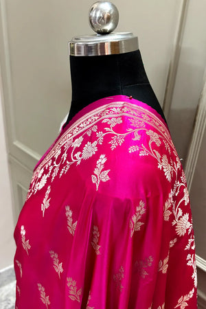 Pink Tejo Katan Silk Banarasi Saree
