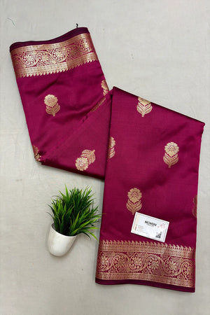 Pink Tilismi Kalli Semi Katan Silk Banarasi Saree
