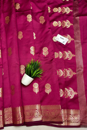 Pink Tilismi Kalli Semi Katan Silk Banarasi Saree