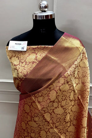 Pink Tissue Silk Banarasi Saree