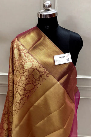 Pink Tissue Silk Banarasi Saree