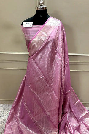 Pink Tissue Silk Banarasi Saree