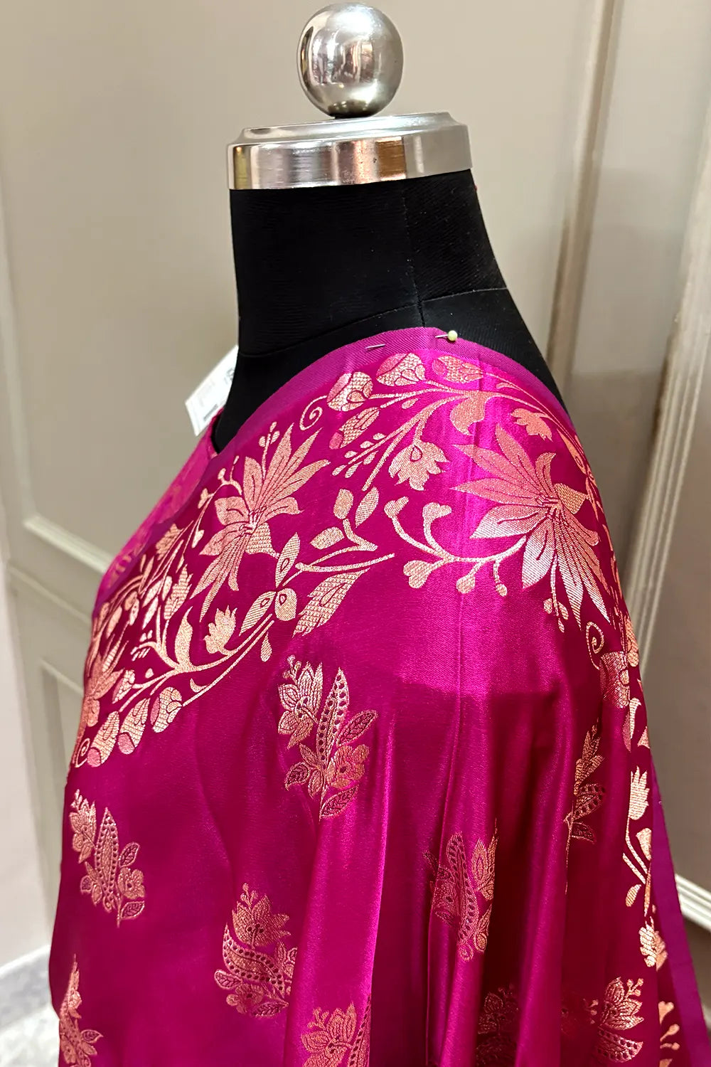 Pink Zari Banarasi Silk Saree