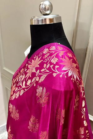 Pink Zari Banarasi Silk Saree