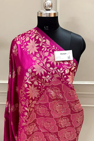 Pink Zari Banarasi Silk Saree