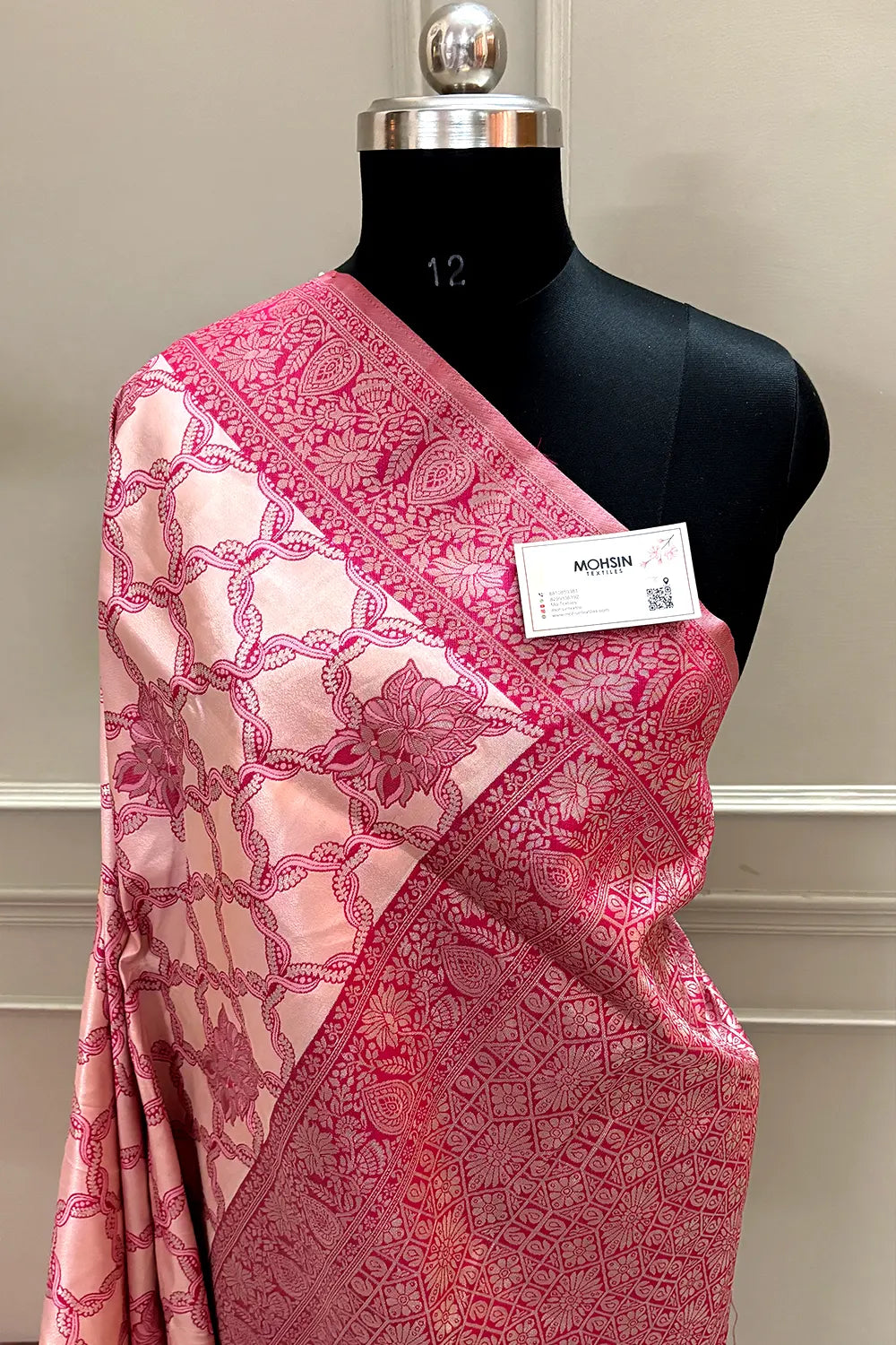 Pink Zari Banarasi Silk Saree