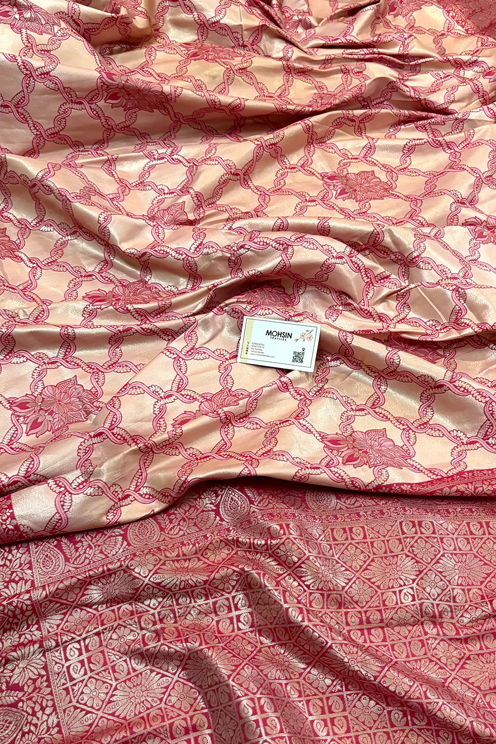 Pink Zari Banarasi Silk Saree