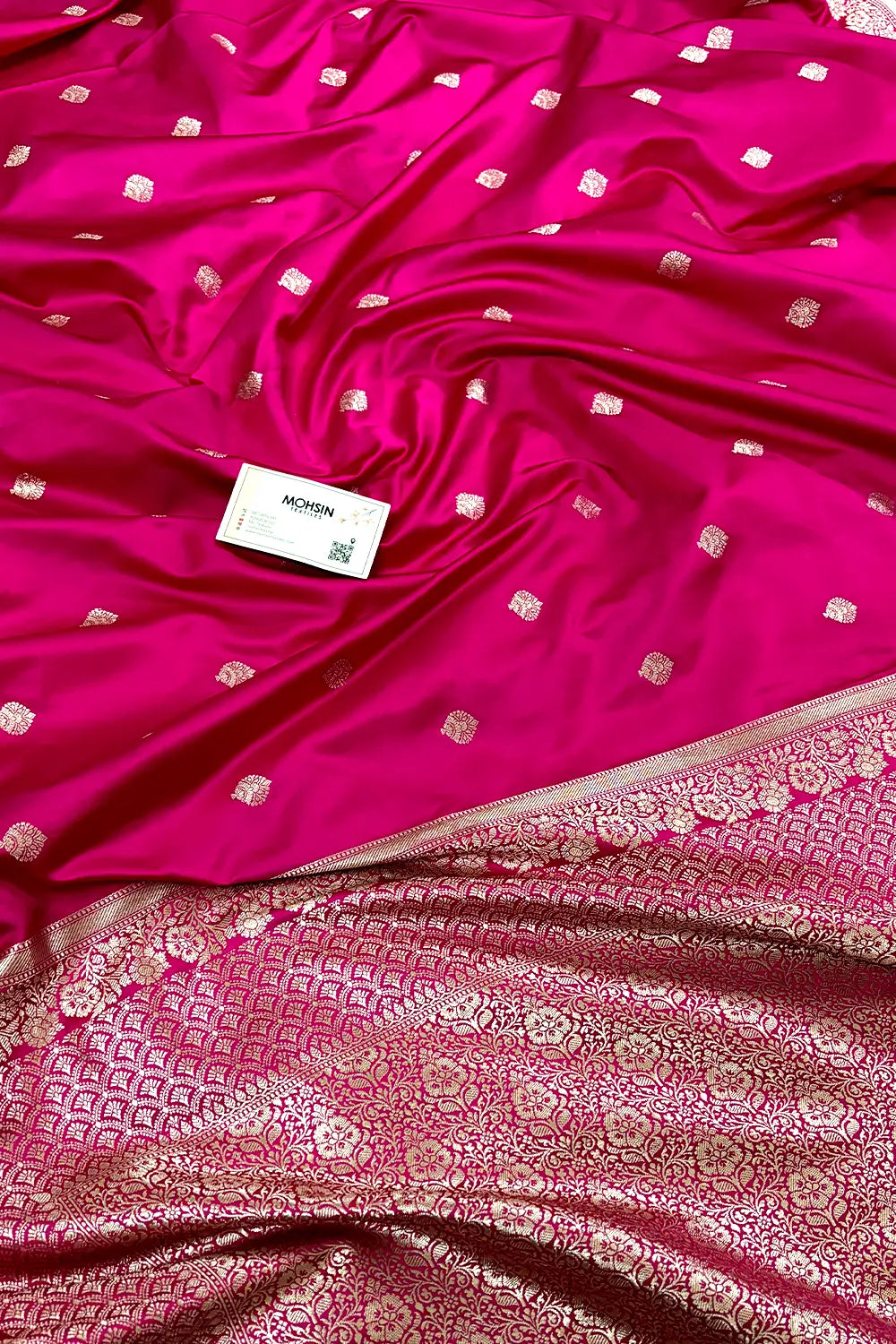 Pink Zari Katan Mashru Silk Banarasi Saree