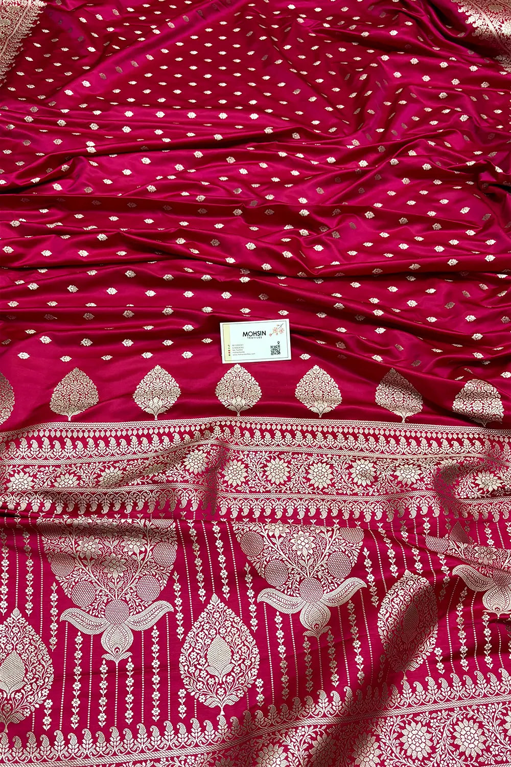 Pink Zari Katan Mashru Silk Banarasi Saree