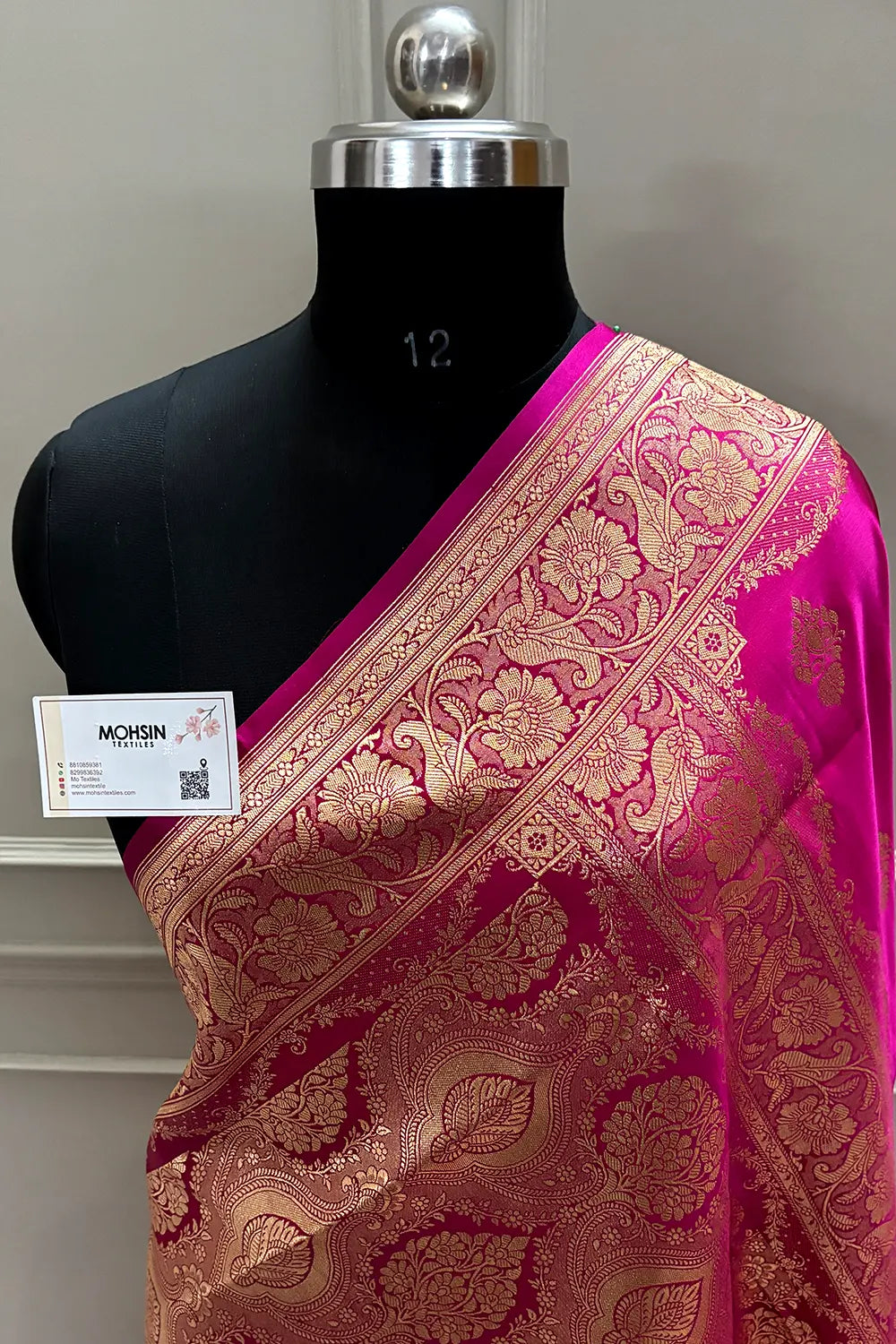 Pink  Zari Katan Satin Silk Banarasi Saree
