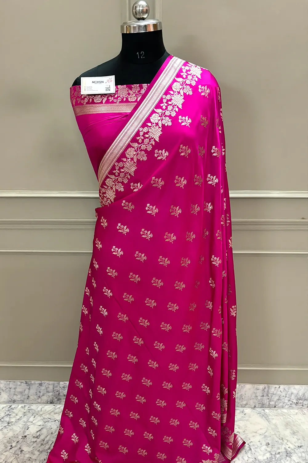 Pink Zari Katan Silk Banarasi Saree