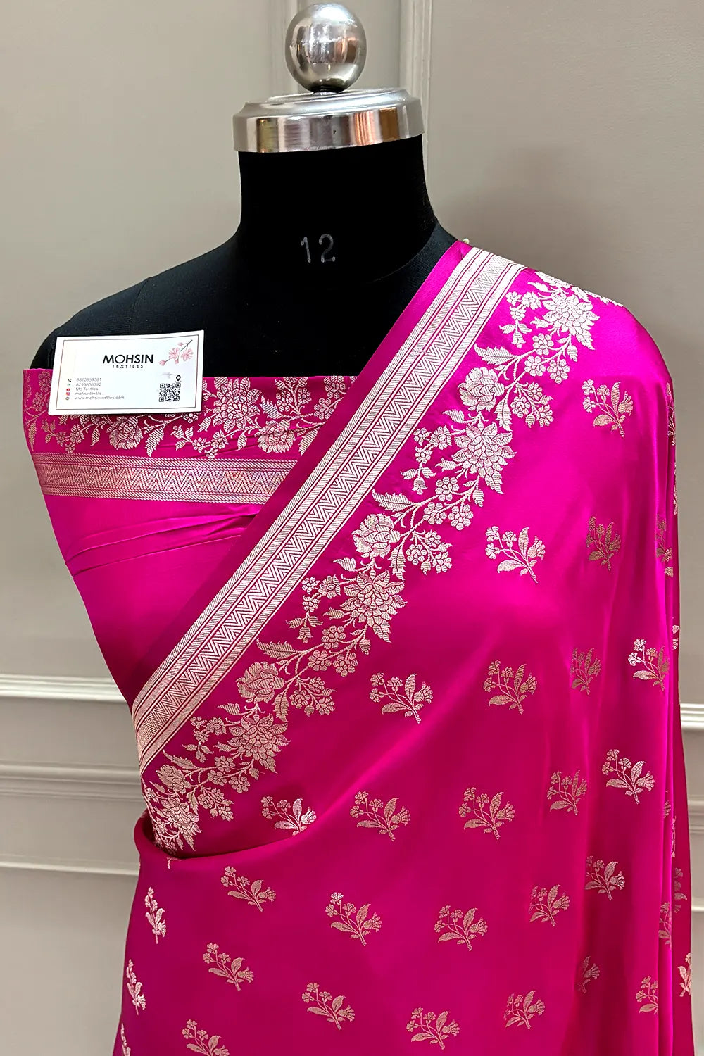 Pink Zari Katan Silk Banarasi Saree