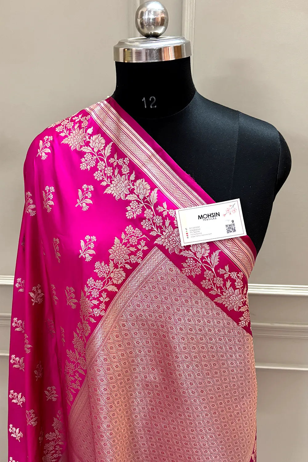 Pink Zari Katan Silk Banarasi Saree