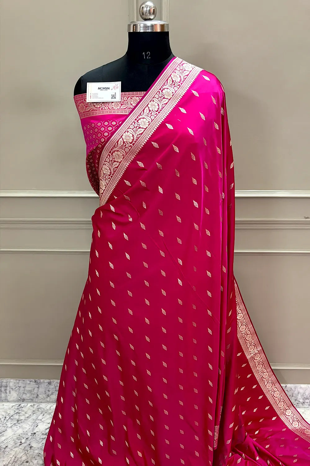 Pink Zari Katan Silk Banarasi Saree