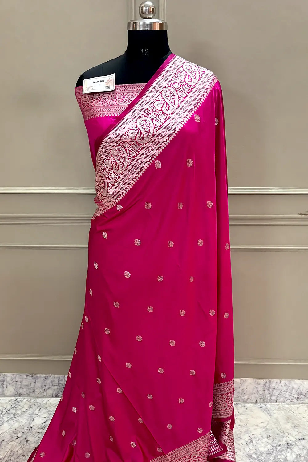 Pink Zari Katan Silk Banarasi Saree