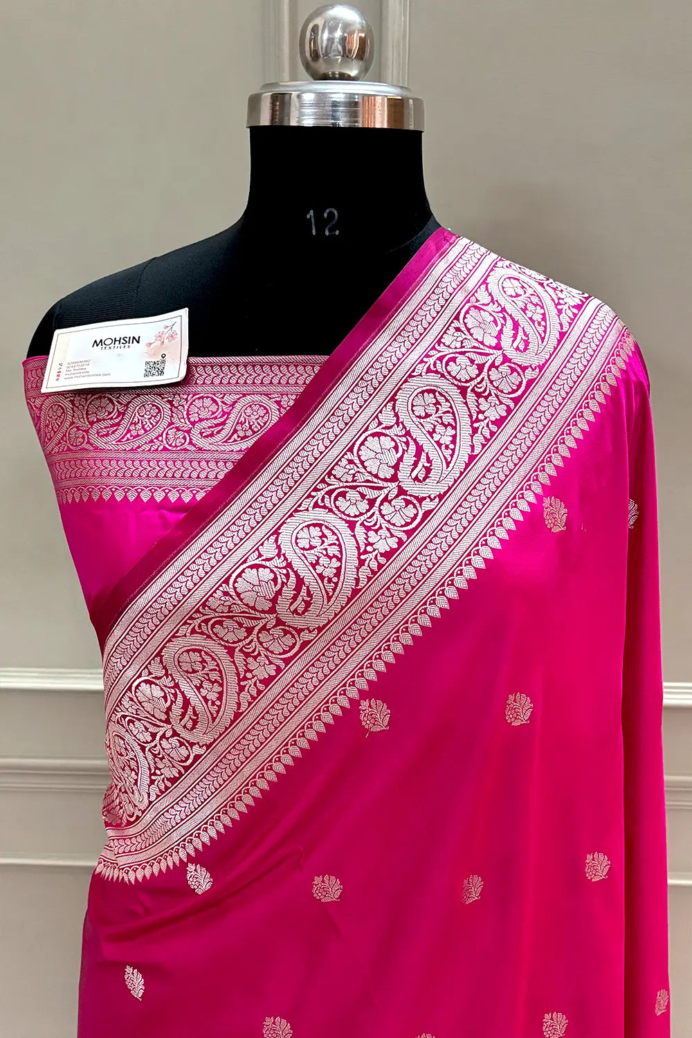 Pink Zari Katan Silk Banarasi Saree