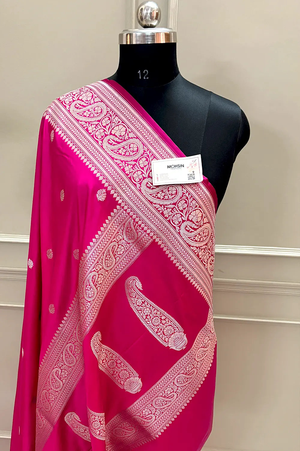 Pink Zari Katan Silk Banarasi Saree