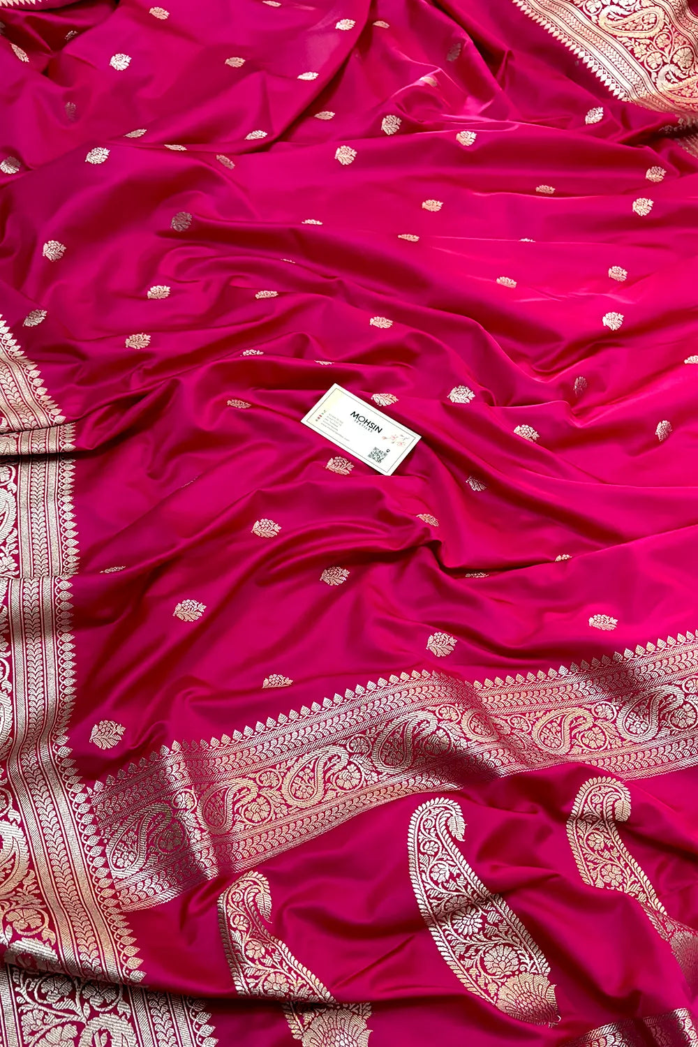 Pink Zari Katan Silk Banarasi Saree