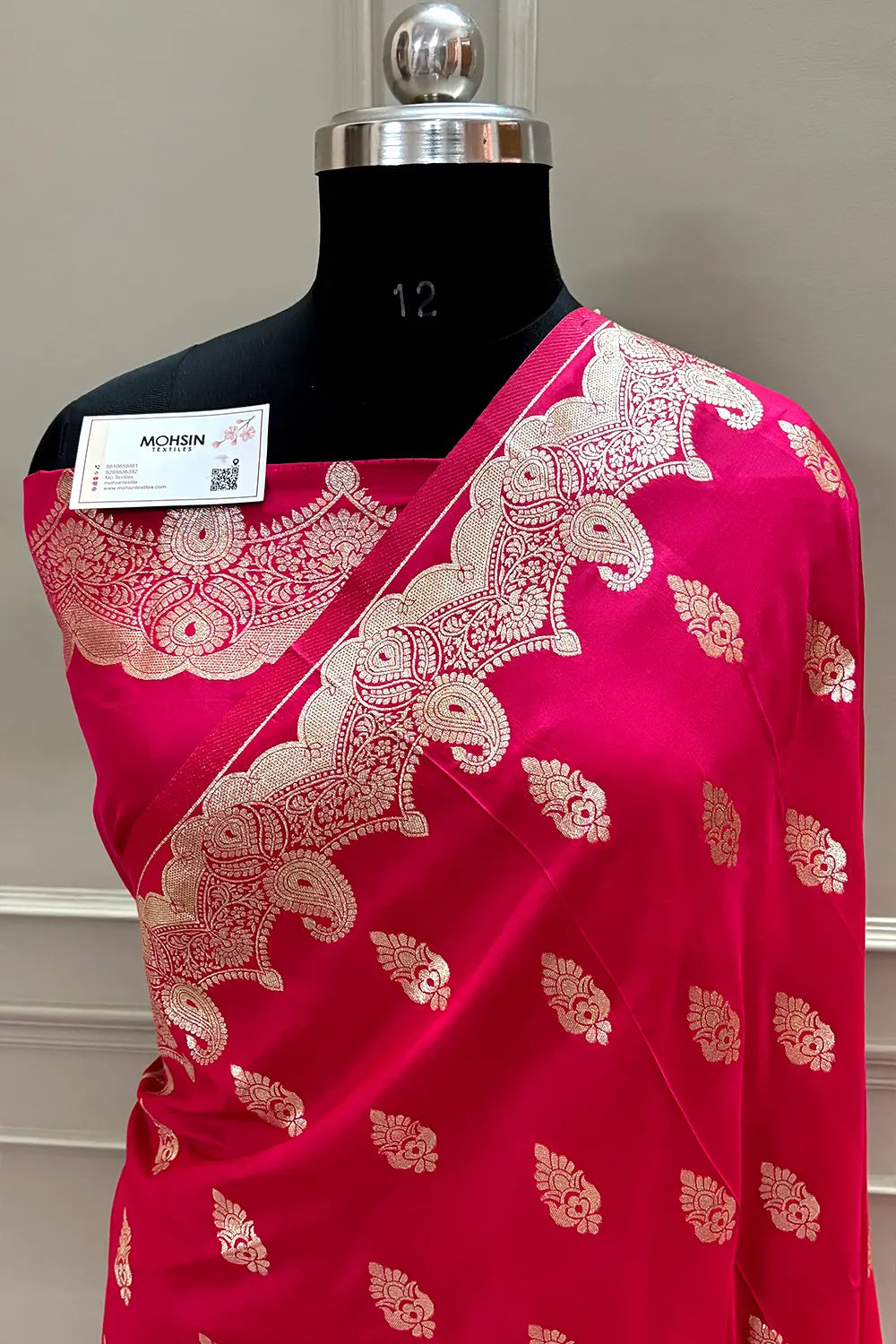 Pink Zari Katan Silk Banarasi Saree