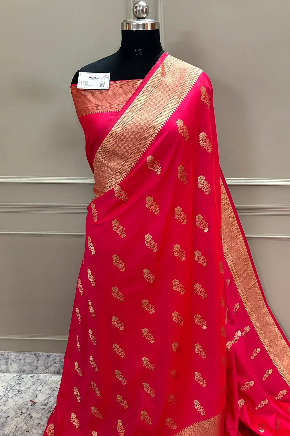 Pink Zari Katan Silk Banarasi Saree