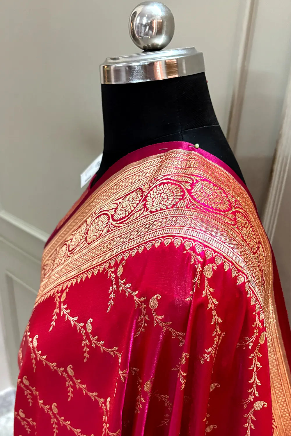 Pink Zari Katan Silk Banarasi Saree