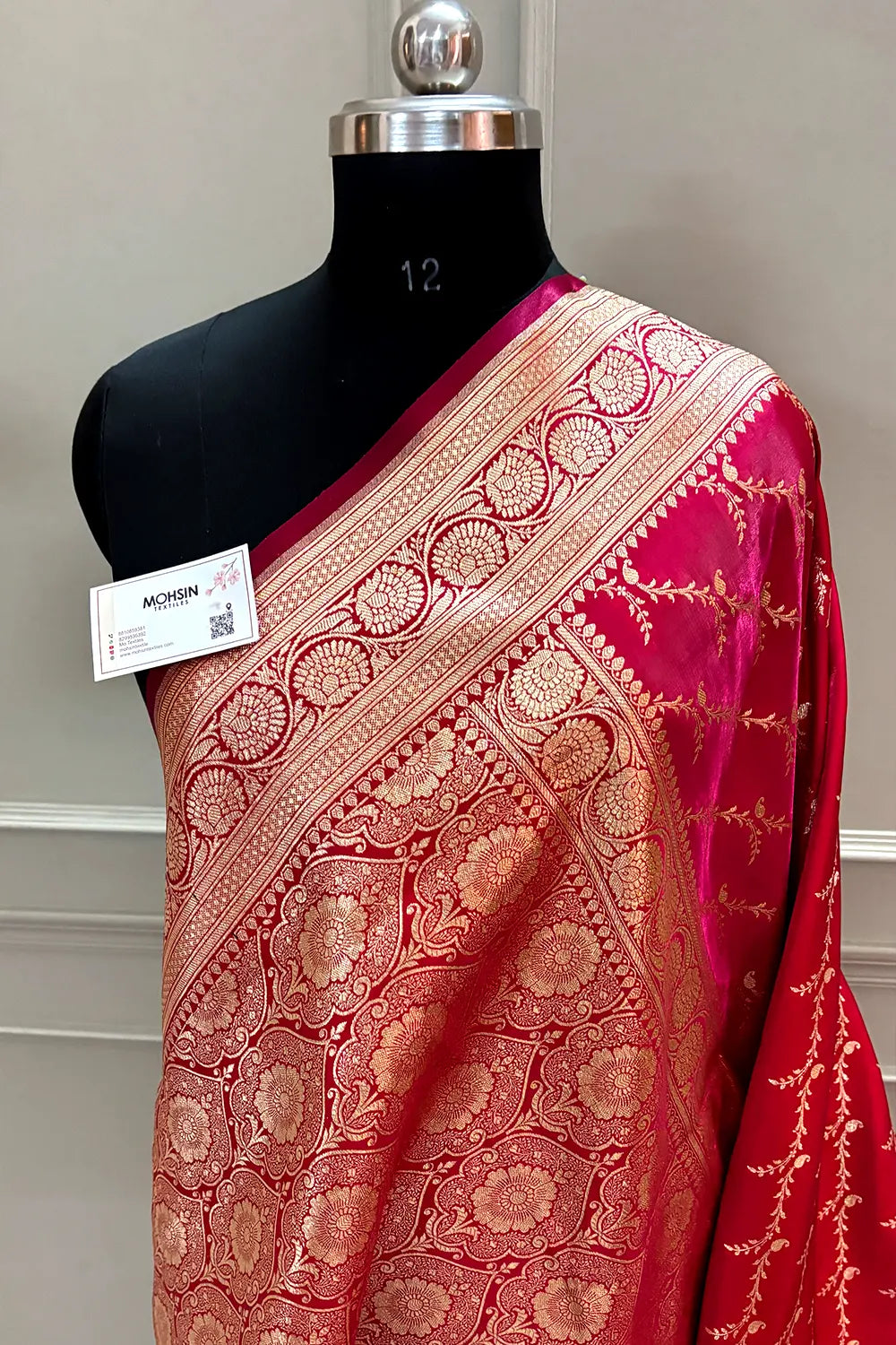 Pink Zari Katan Silk Banarasi Saree