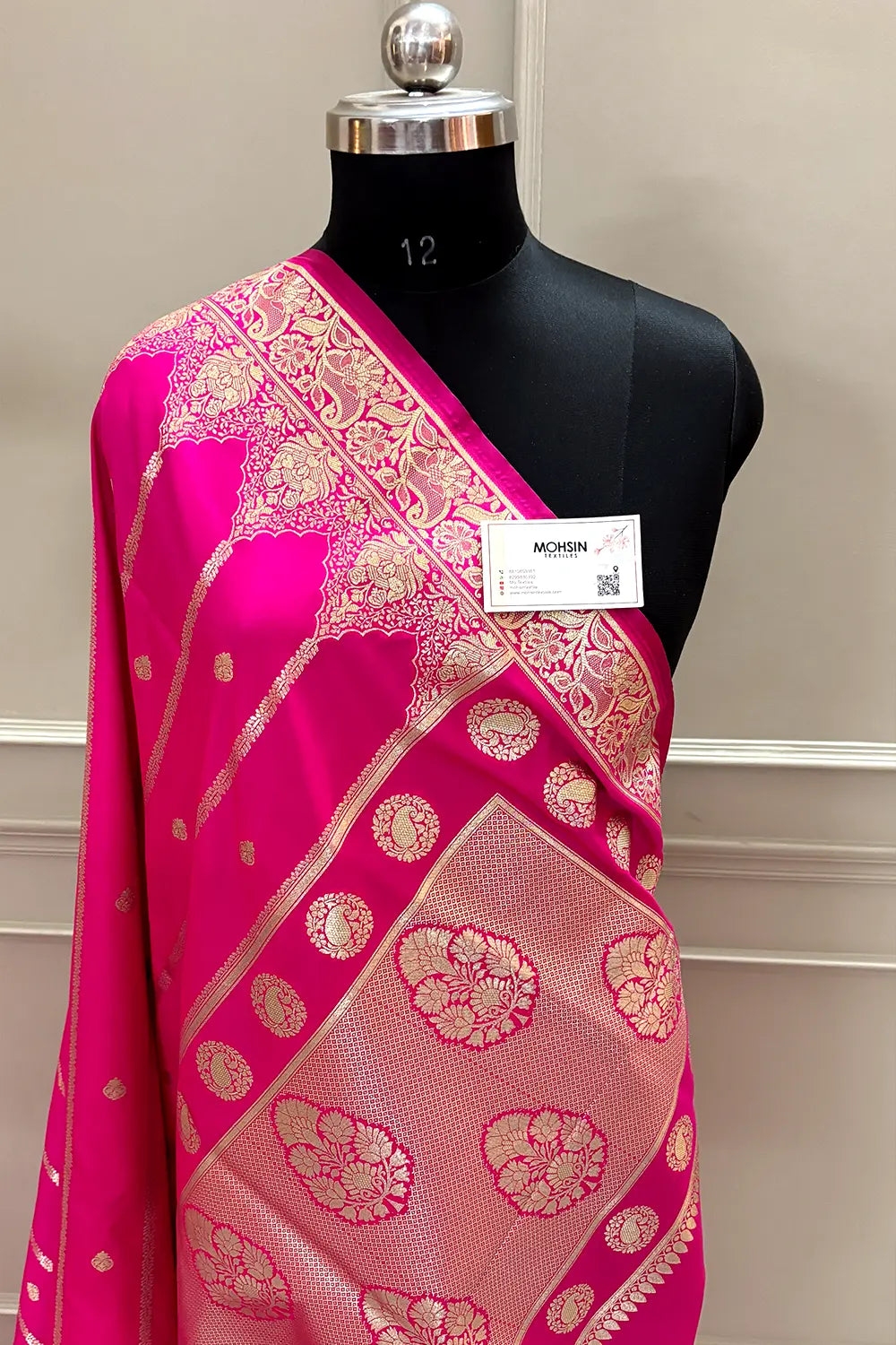 Pink Zari Katan Silk Banarasi Saree