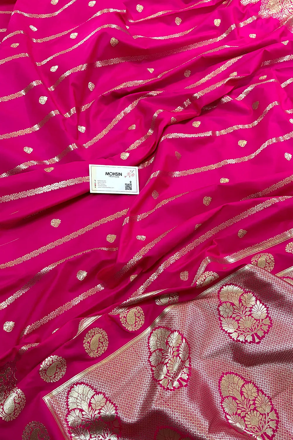 Pink Zari Katan Silk Banarasi Saree