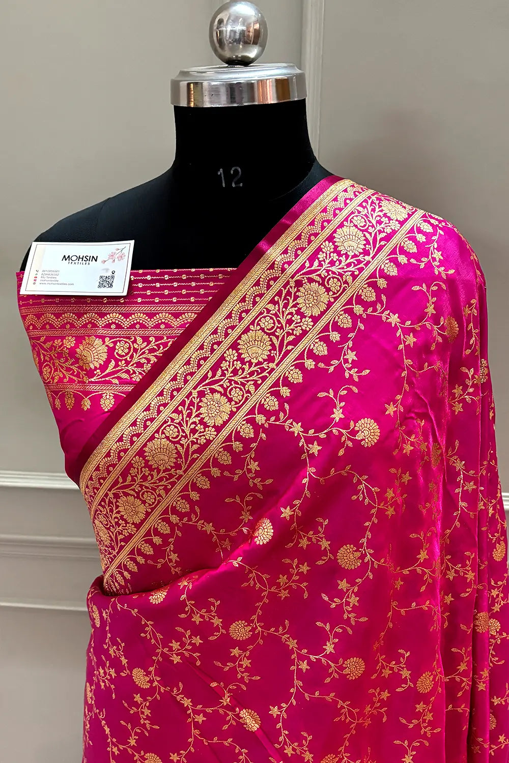 Pink Zari Katan Silk Banarasi Saree