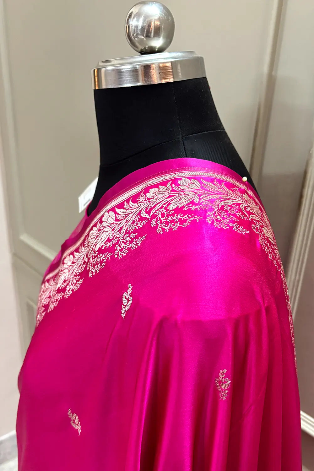 Pink Zari Katan Silk Banarasi Saree