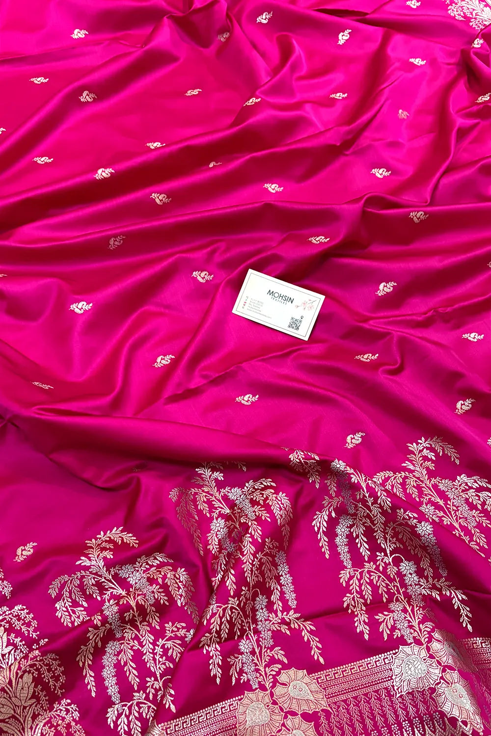 Pink Zari Katan Silk Banarasi Saree