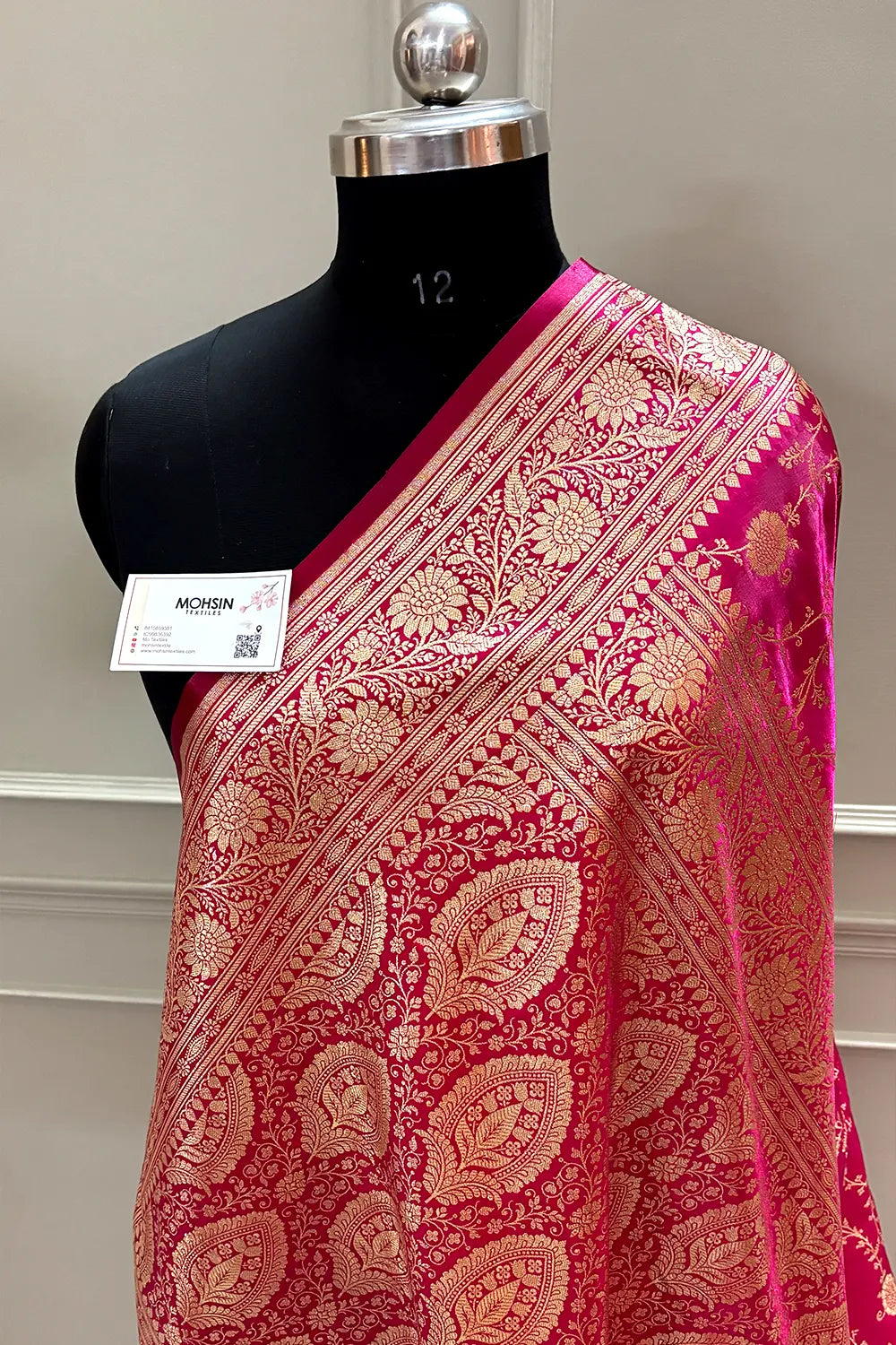 Pink Zari Katan Silk Banarasi Saree