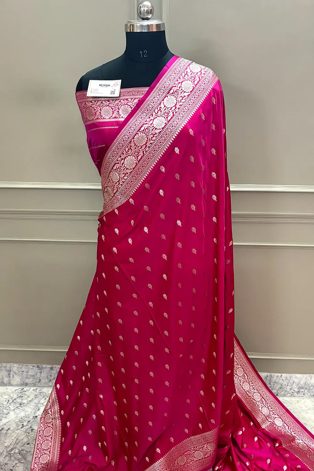 Pink Zari Katan Silk Banarasi Saree
