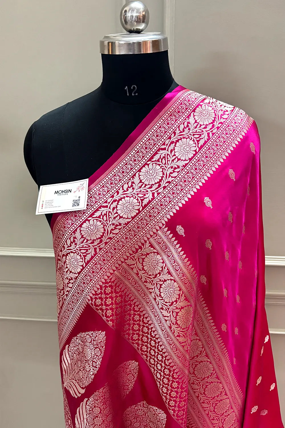 Pink Zari Katan Silk Banarasi Saree