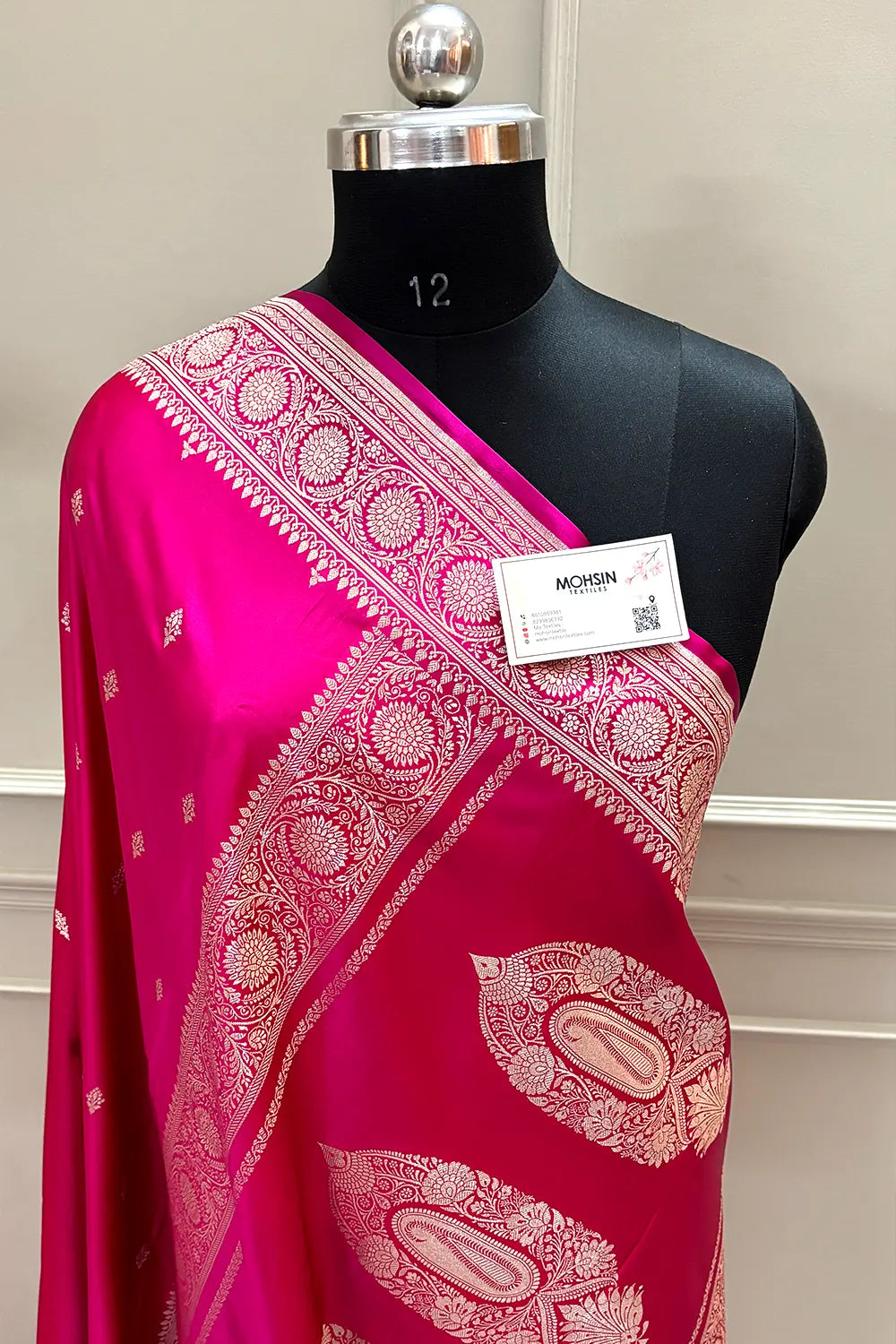 Pink Zari Katan Silk Banarasi Saree