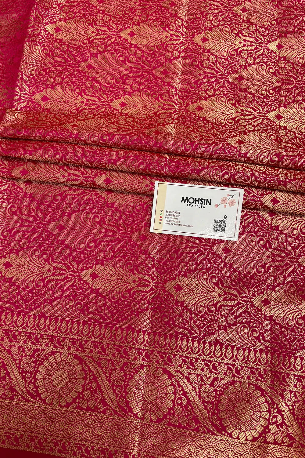 Pink Zari Semi Katan Silk Banarasi Saree