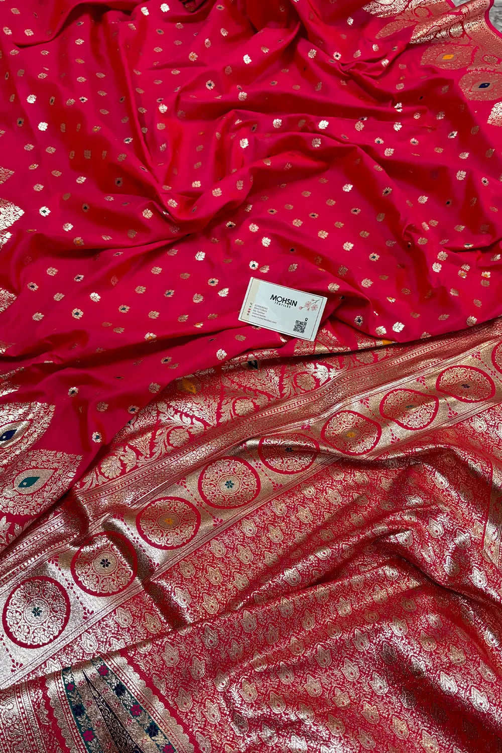 Pink Zari Silk Banarasi Saree