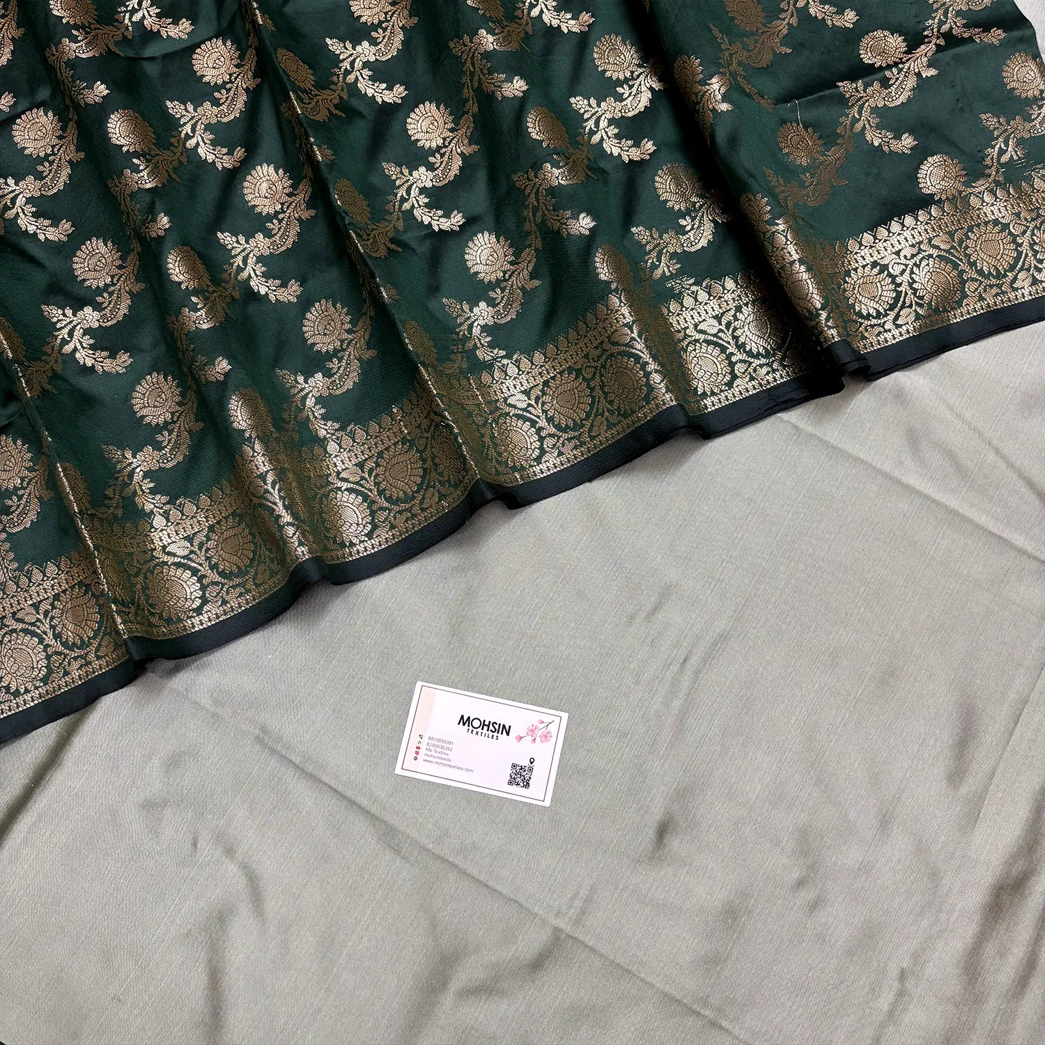 Pista and Bottle Green Plain Semi Katan Silk Banarasi Silk Suit