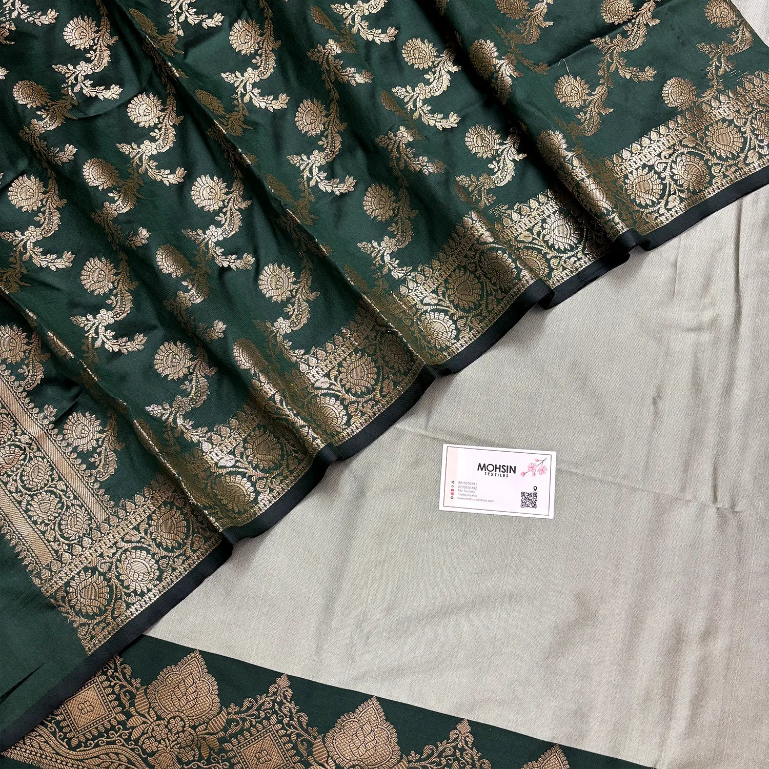 Pista and Bottle Green Plain Semi Katan Silk Banarasi Silk Suit