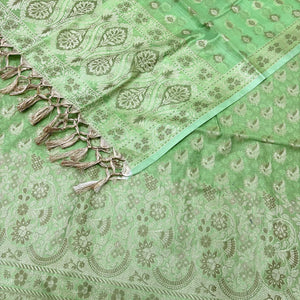 Pista Angoori Kalli Cotton Silk Banarasi Suit