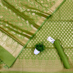 Pista Gumbad Buti Katan Silk Banarasi Suit