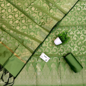 Pista Kalgha Jaal Satin Silk Banarasi Suit