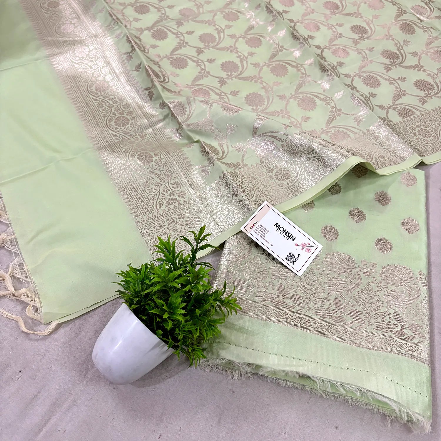 Pista Kiyari Satin Silk Banarasi Suit