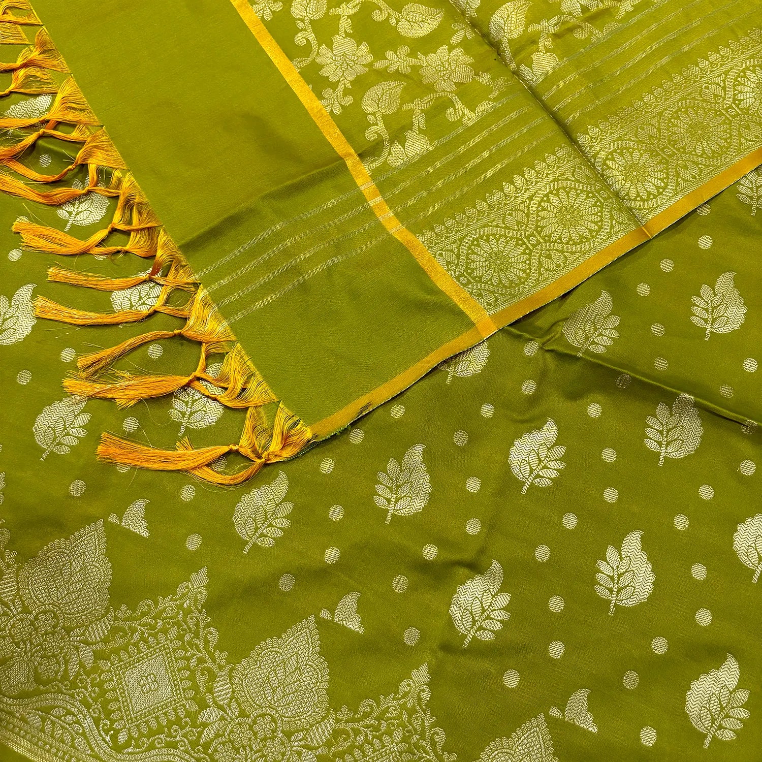 Pista Pankh Buti Satin Silk Banarasi Suit